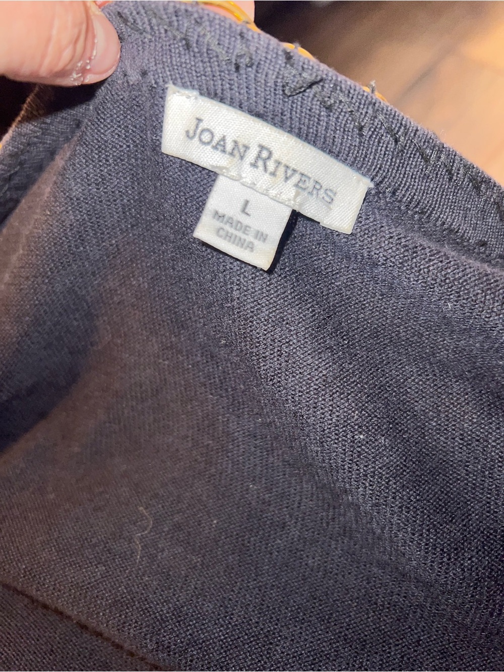 Joan Rivers Navy Blue Knit Top - Picture 6 of 7